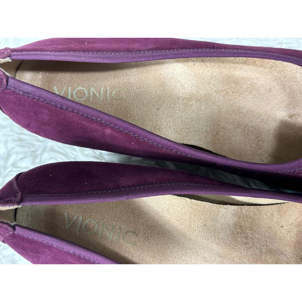 Vionic Burgundy Floral Suede Flats - Picture 6 of 8